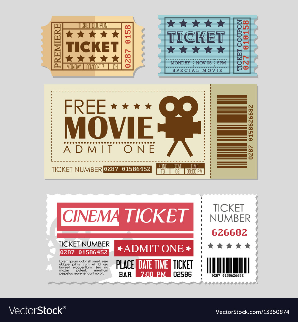 Cinema ticket entrance icon Royalty Free Vector Image