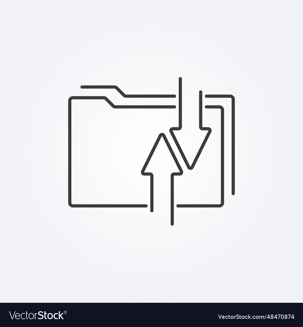 File folder icon with transfer arrows sync Vector Image