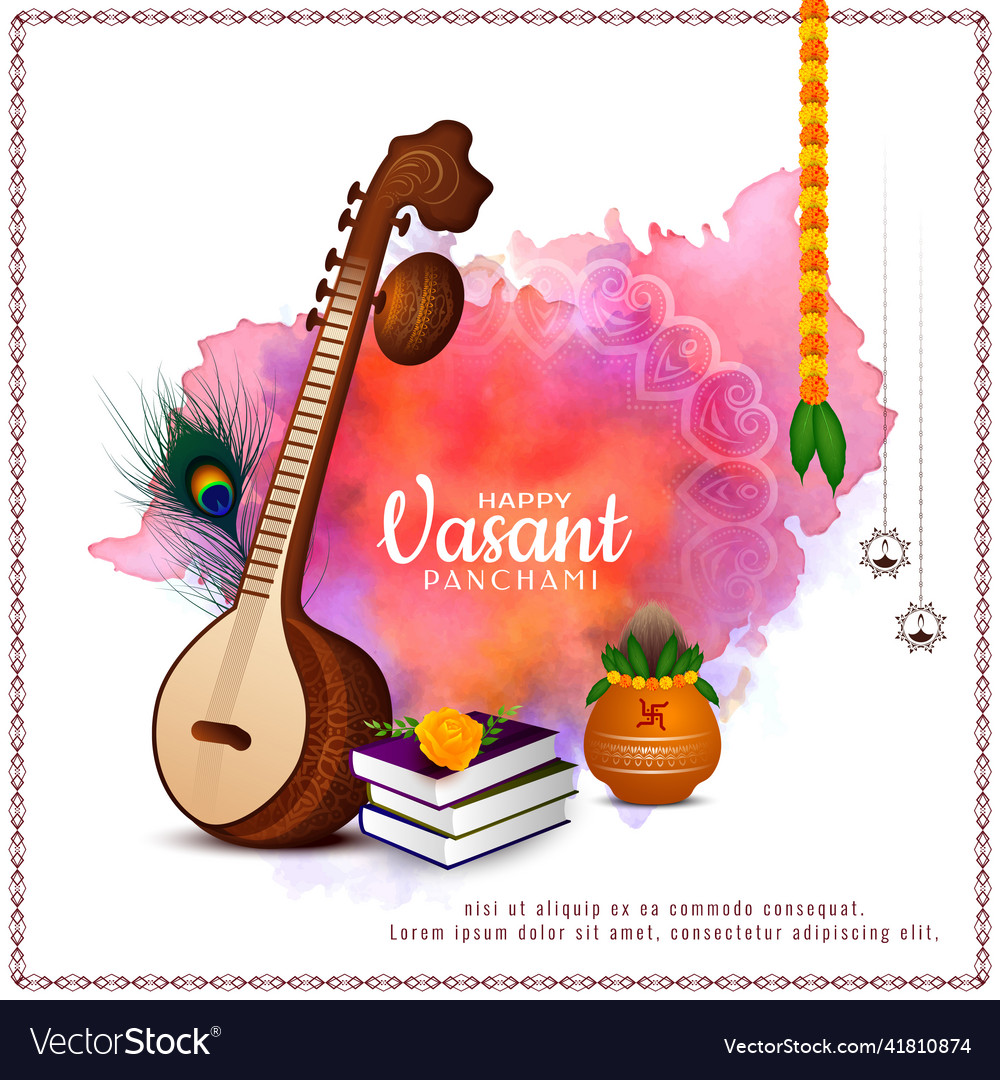 Happy vasant panchami indian hindu festival Vector Image