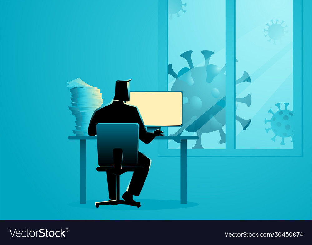 Man working from home during coronavirus Vector Image