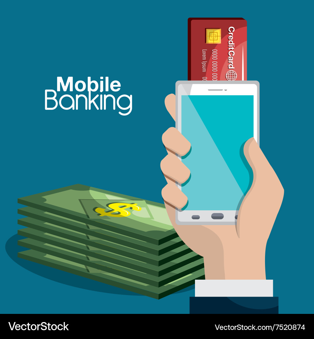 Mobile banking design Royalty Free Vector Image