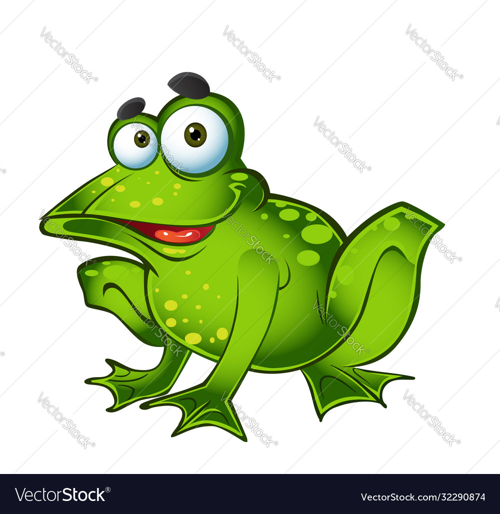 Smiling green frog Royalty Free Vector Image - VectorStock