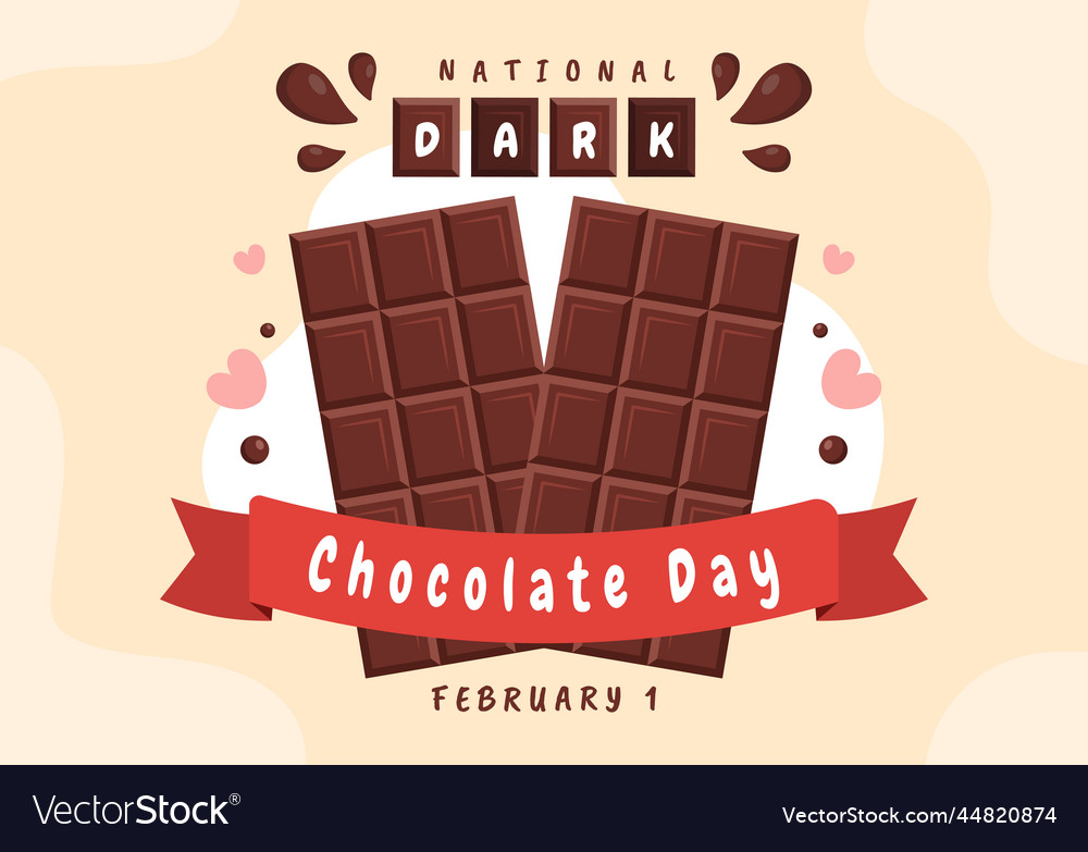 World dark chocolate day on february 1st Vector Image