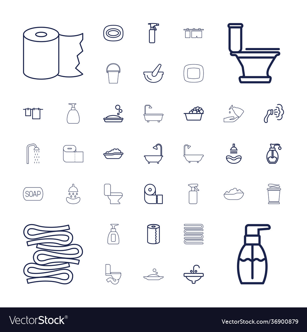 37 bath icons Royalty Free Vector Image - VectorStock