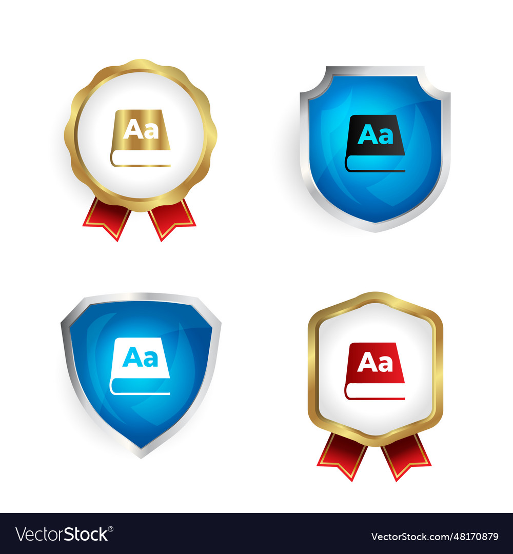 Abstract dictionary badge and label collection Vector Image