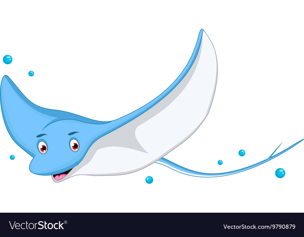 Cartoon stingray for you design Royalty Free Vector Image