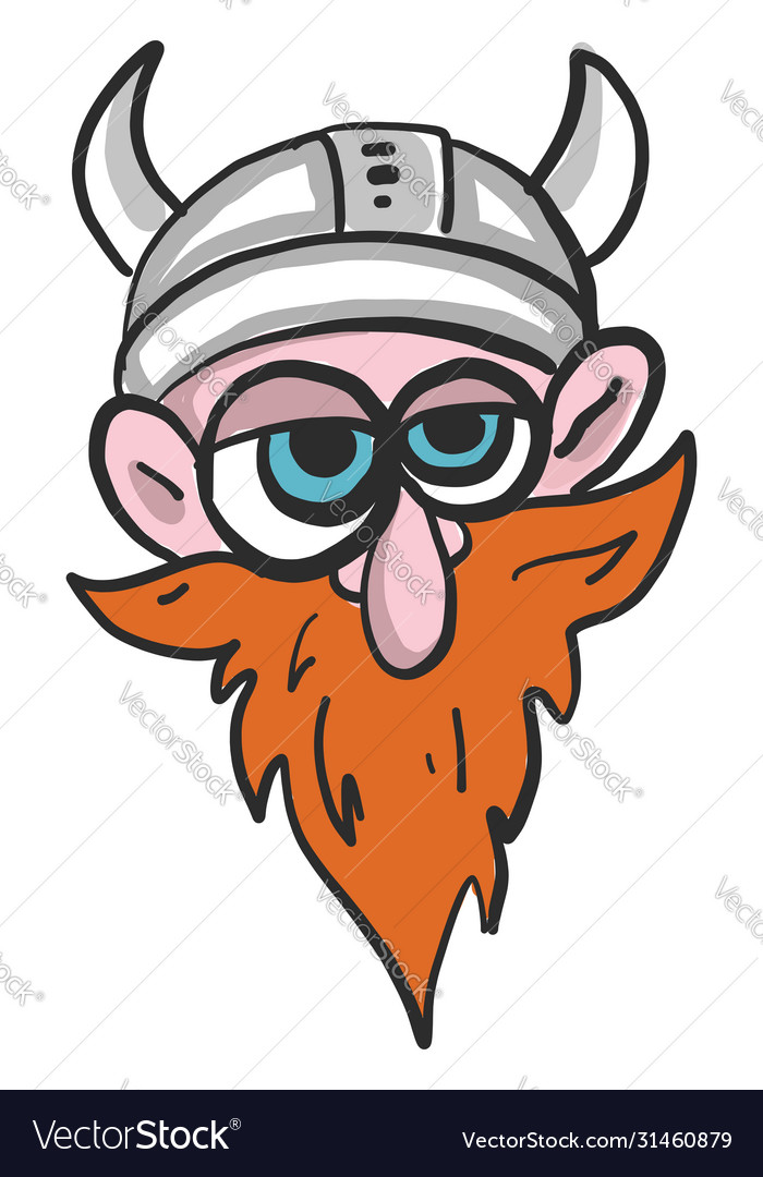 Drunk viking on white background Royalty Free Vector Image