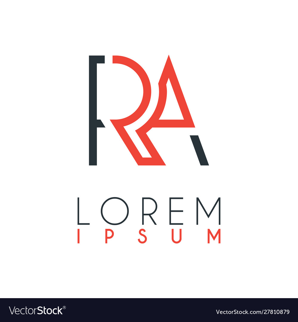 Logo between letter r and a or ra Royalty Free Vector Image