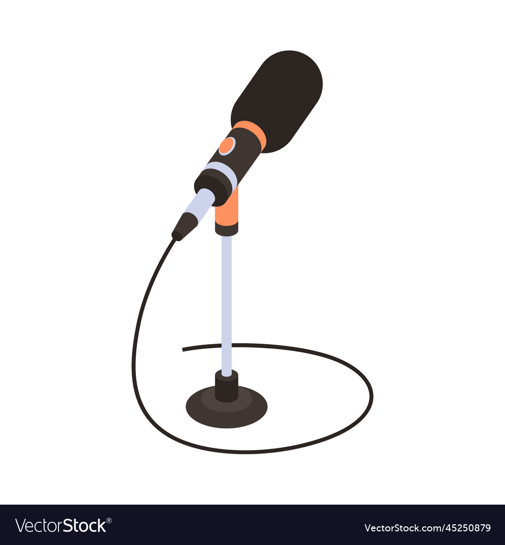 Microphone Isometric Icon Royalty Free Vector Image Microphone Isometric Icon Royalty Free Vector Image
