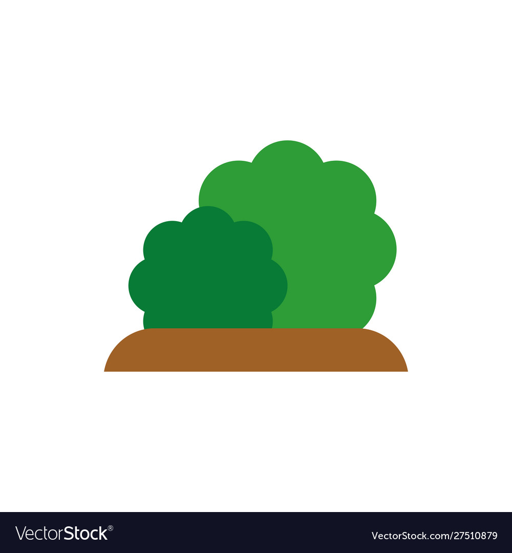 Nature Shrub Flat Design Royalty Free Vector Image