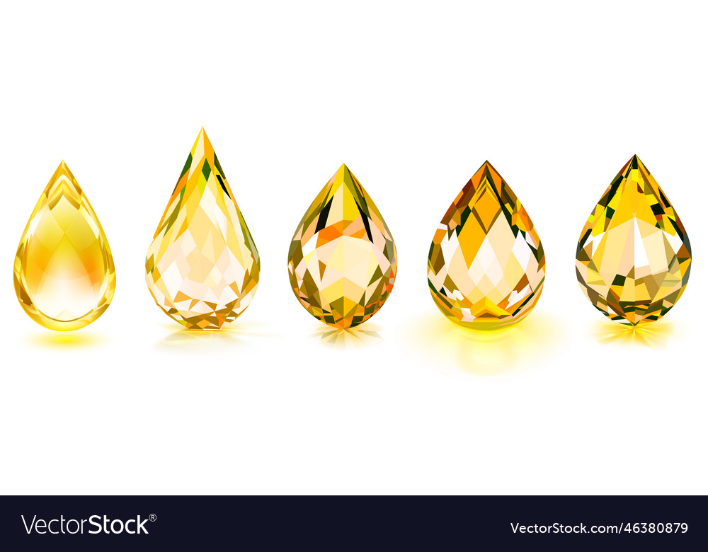 Set of crystal drops Royalty Free Vector Image