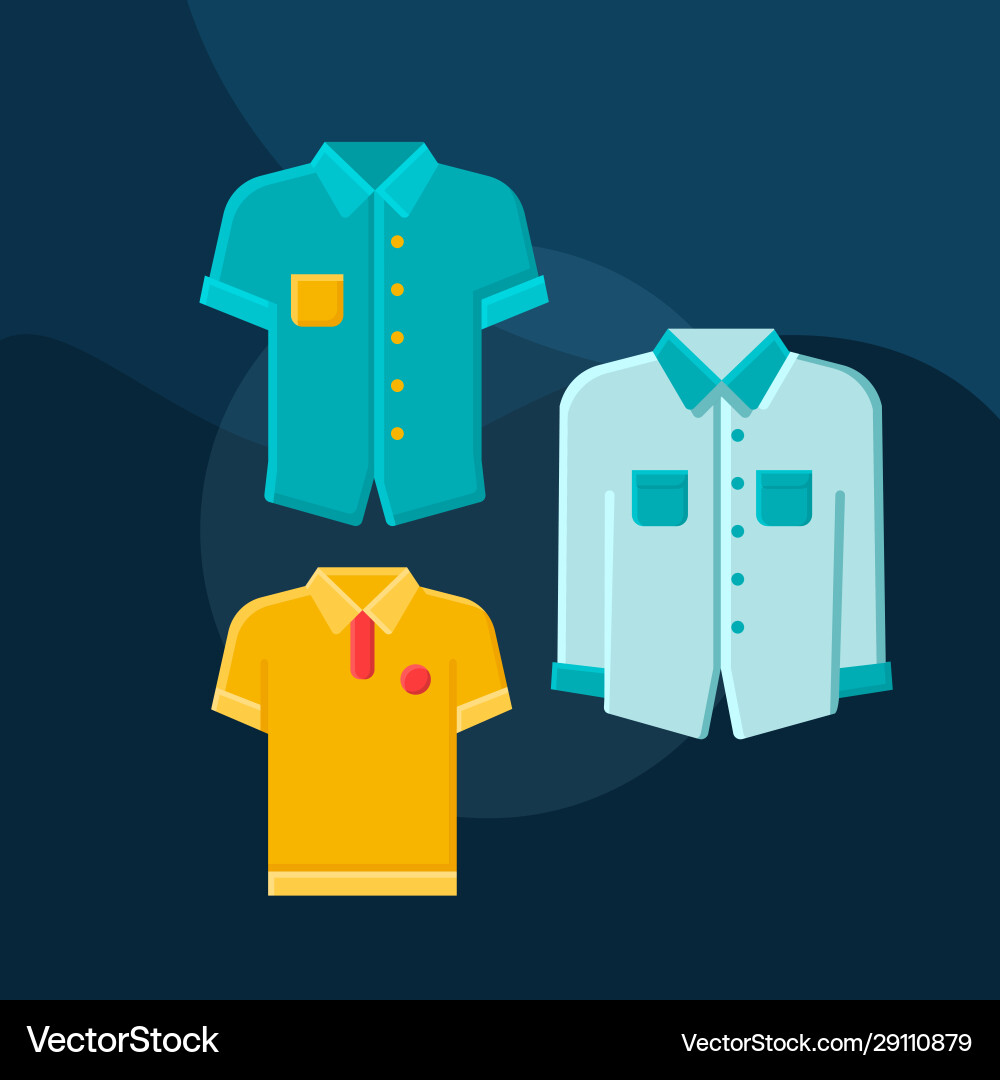 Shirts flat concept icon Royalty Free Vector Image