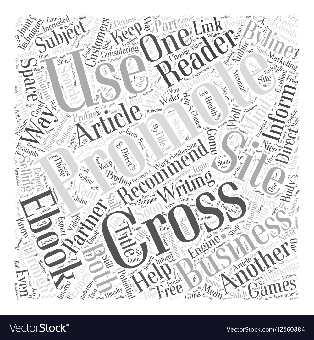 cross promoting techniques that work word cloud vector image