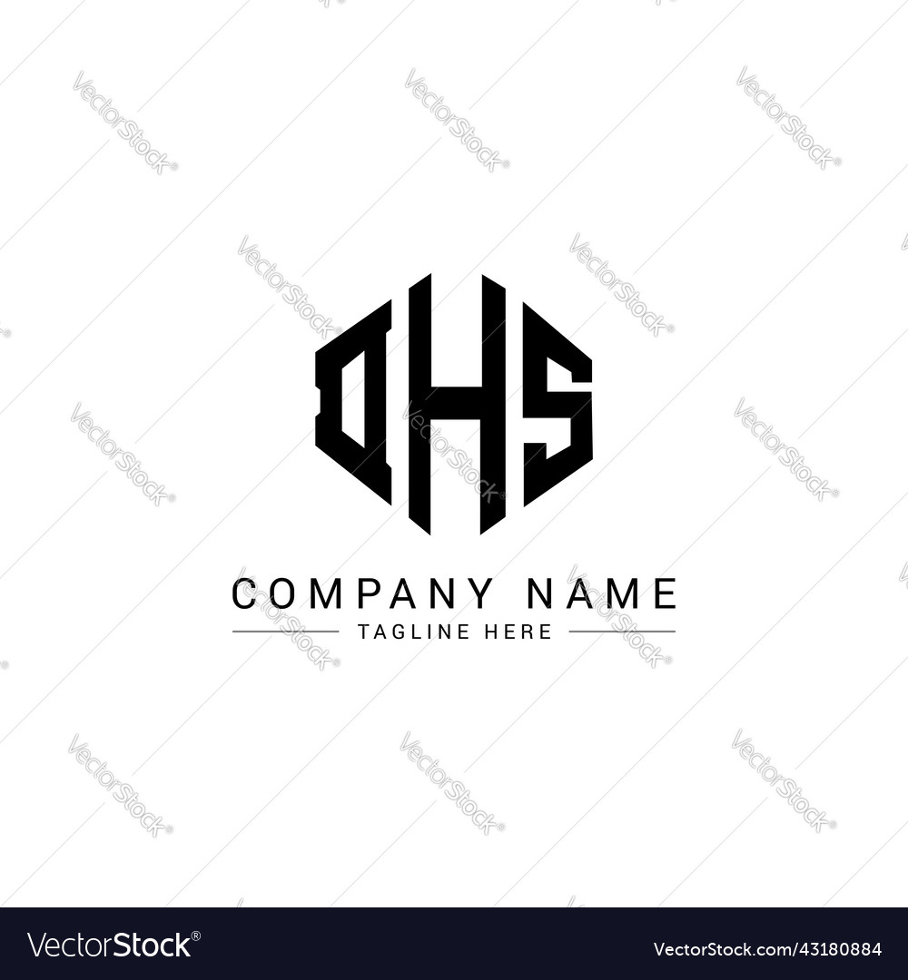 Dhs letter logo design with polygon shape Vector Image