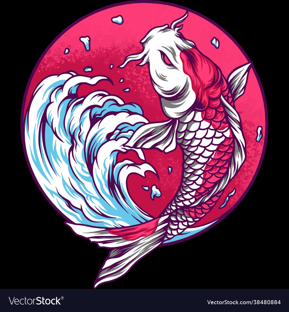 Koi fish art Royalty Free Vector Image - VectorStock