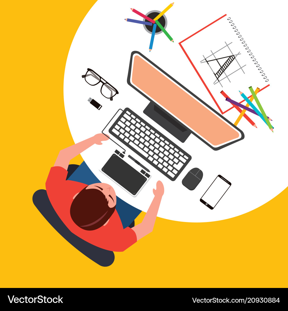 People working creative process Royalty Free Vector Image