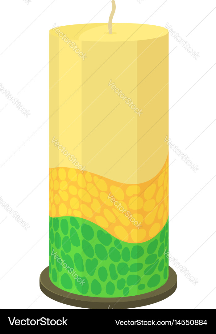 Thick decorative candle icon cartoon style Vector Image