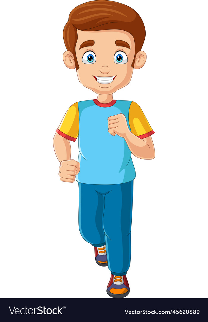 Cartoon man jogging on white background Royalty Free Vector