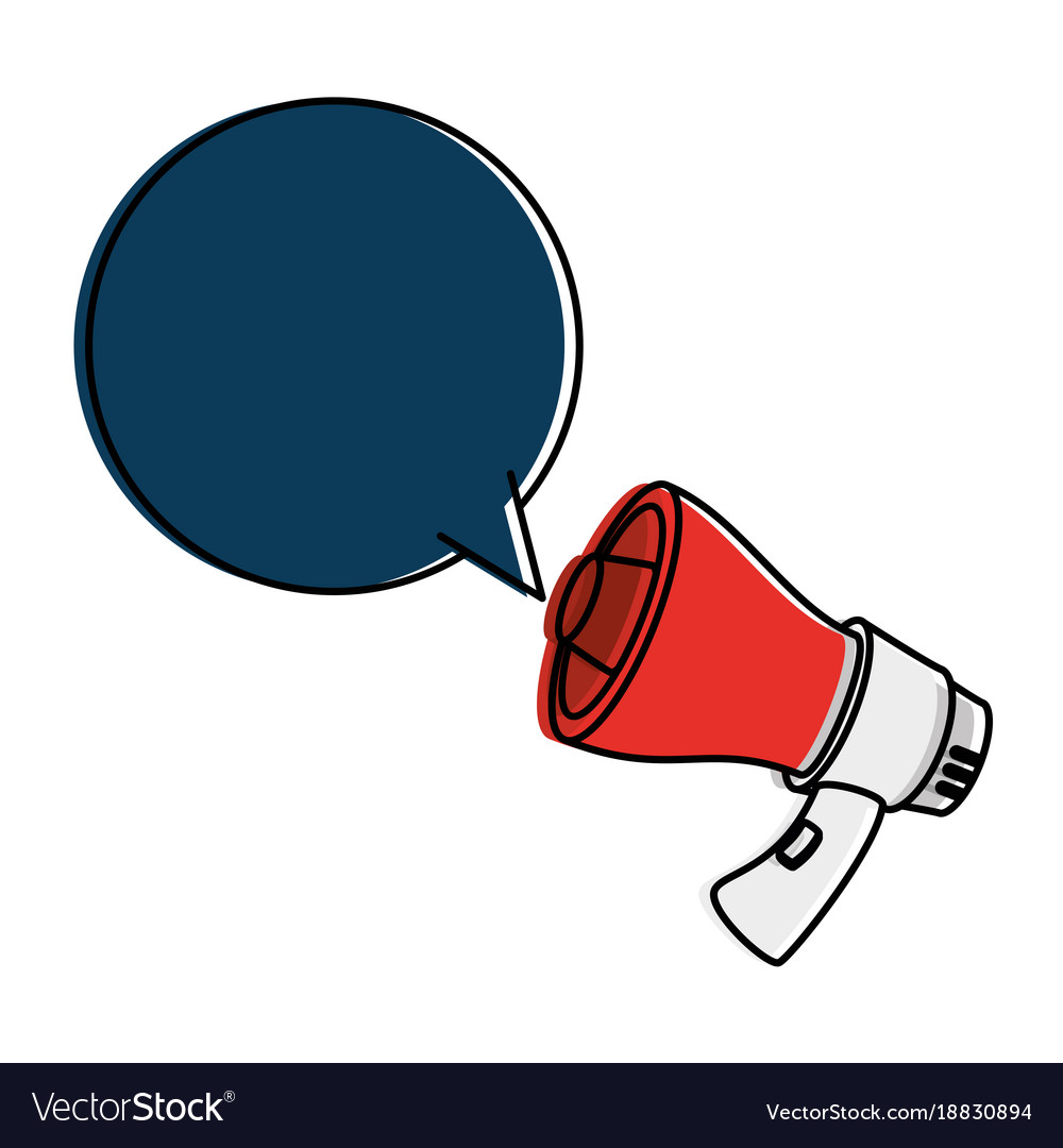 Megaphone sound with speech bubble Royalty Free Vector Image