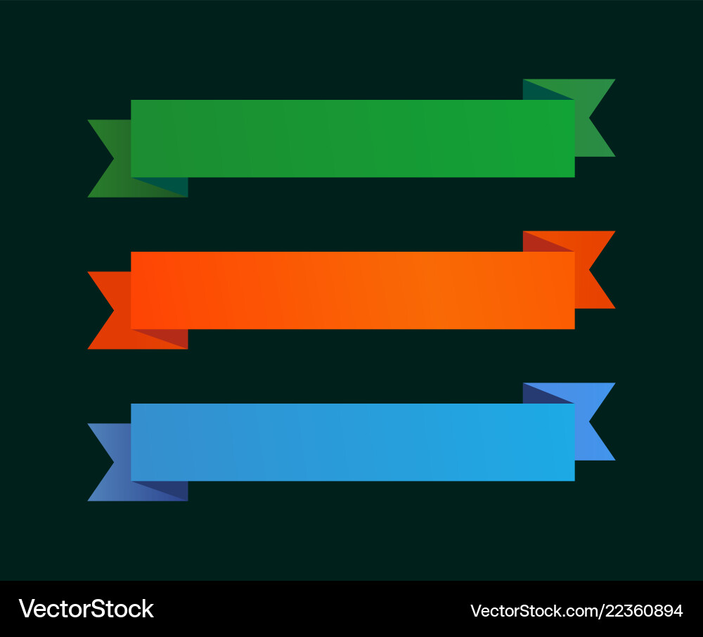 Set of ribbons with copy space Royalty Free Vector Image