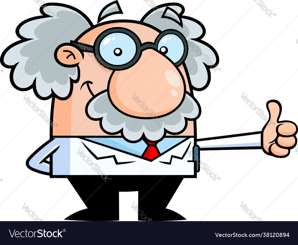 Smiling Science Professor Cartoon Character Vector Image