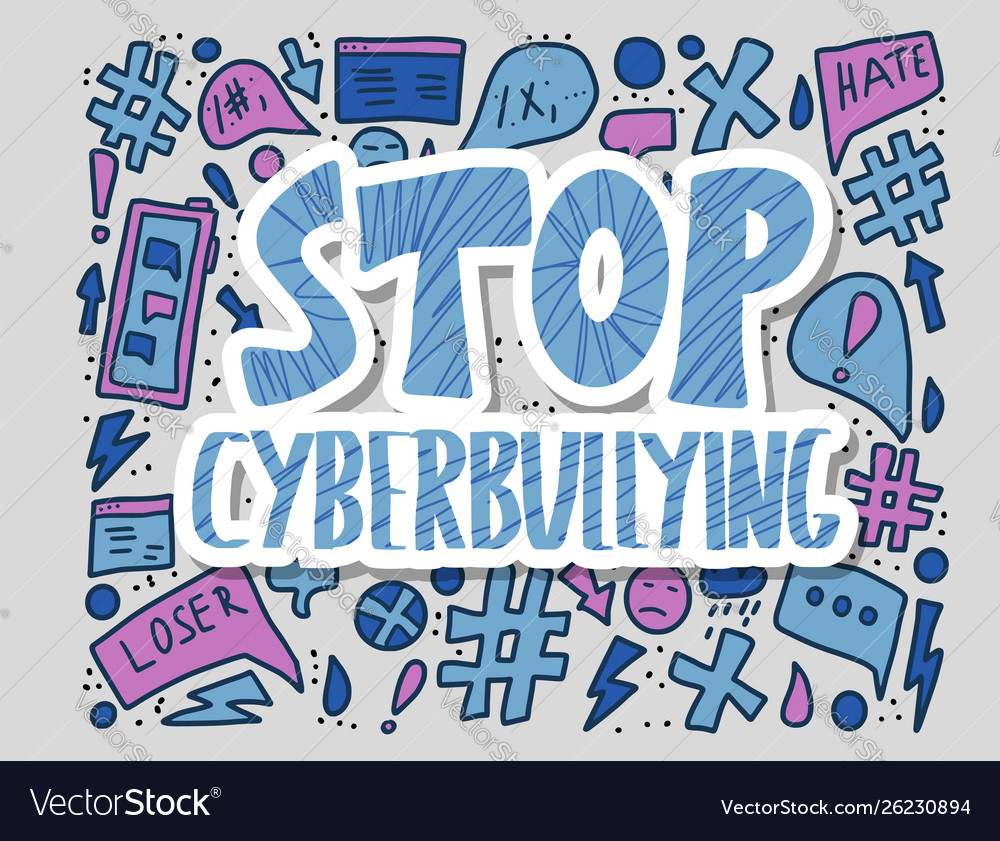 Stop cyberbullying quote concept design Royalty Free Vector