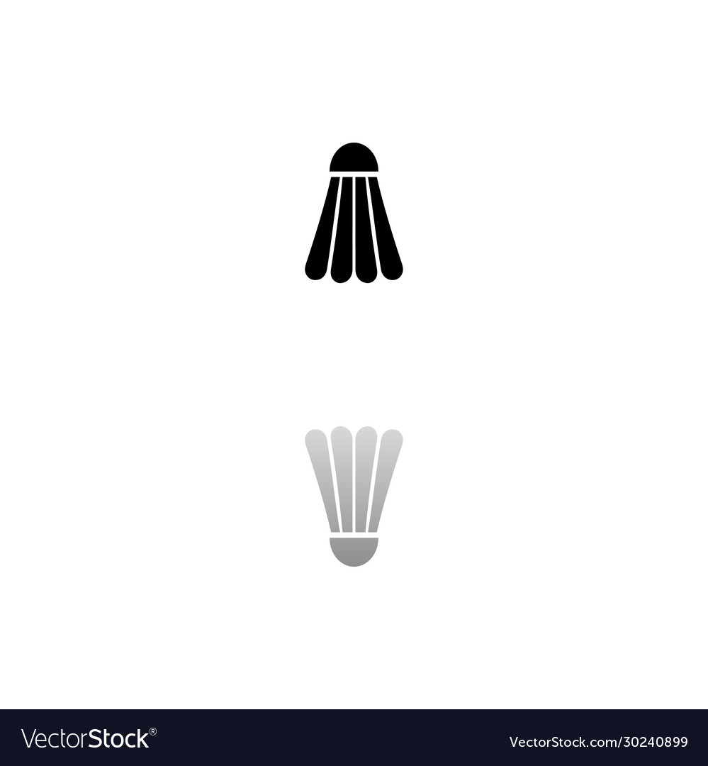 Badminton shuttlecock icon flat Royalty Free Vector Image