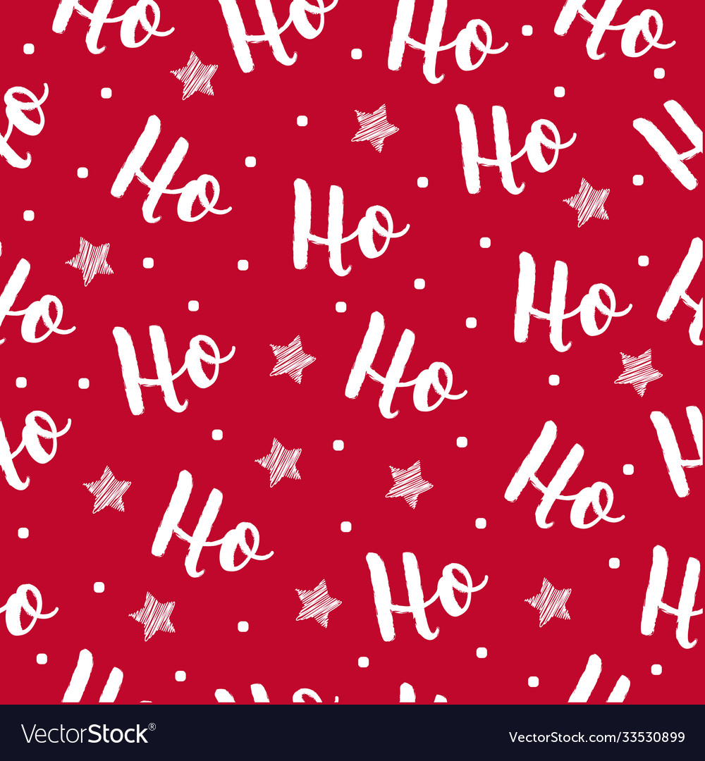 Ho pattern santa claus laugh seamless Royalty Free Vector