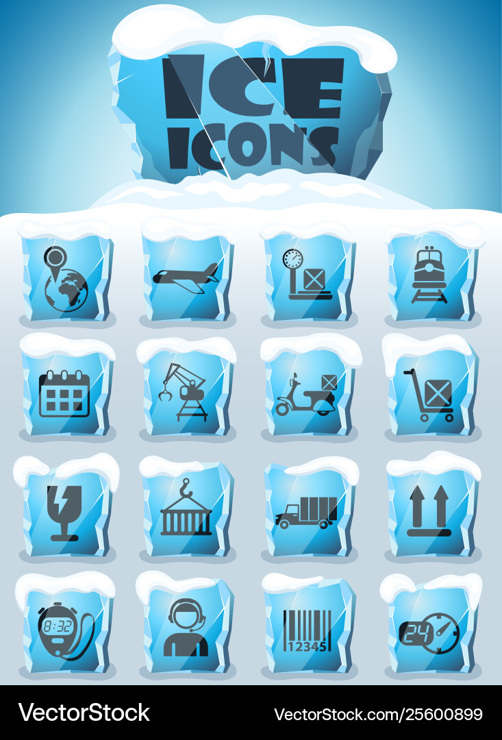 Logistic icon set Royalty Free Vector Image - VectorStock