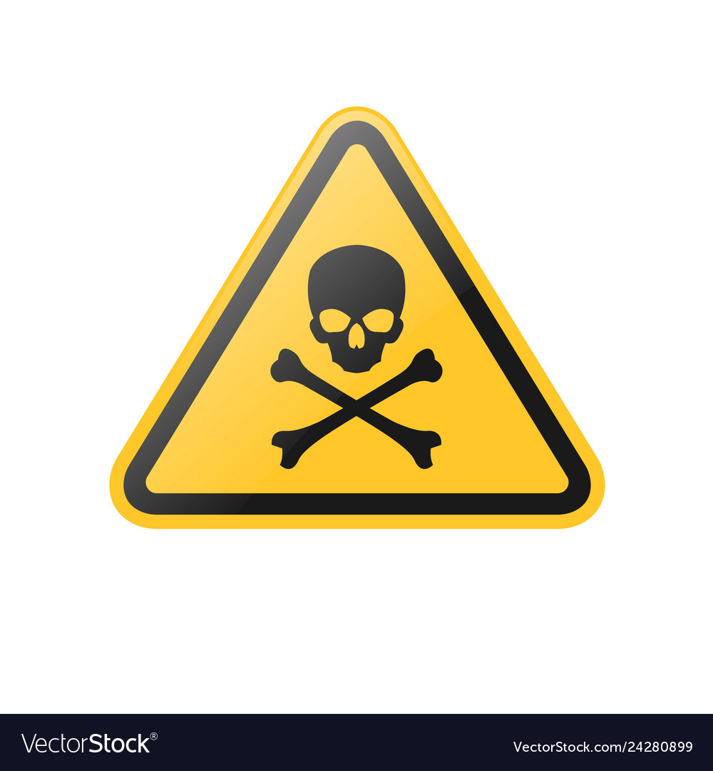 Poison danger warning sign Royalty Free Vector Image