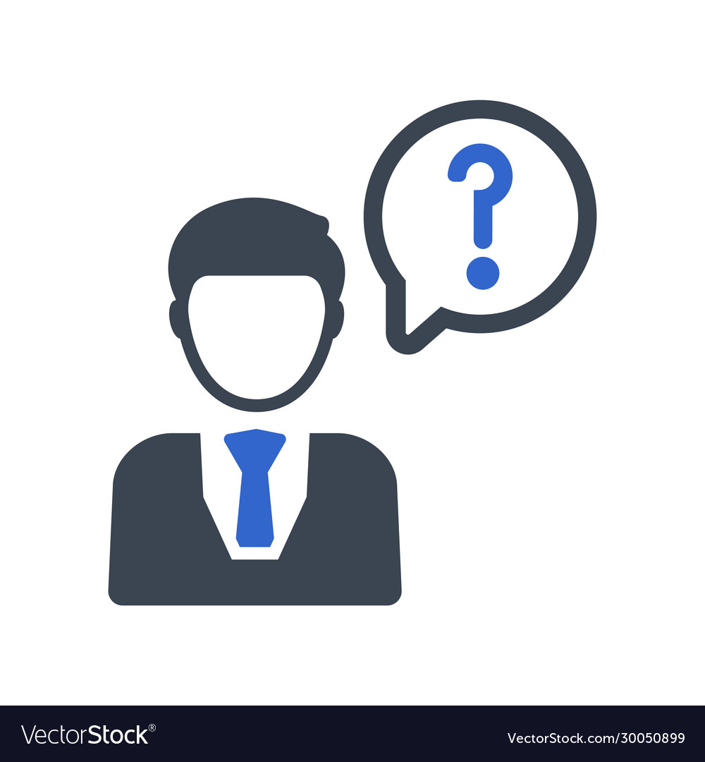 Question support icon Royalty Free Vector Image