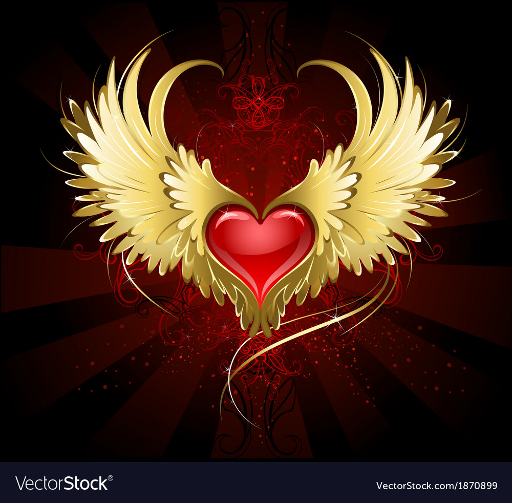 Golden wings Royalty Free Vector Image - VectorStock