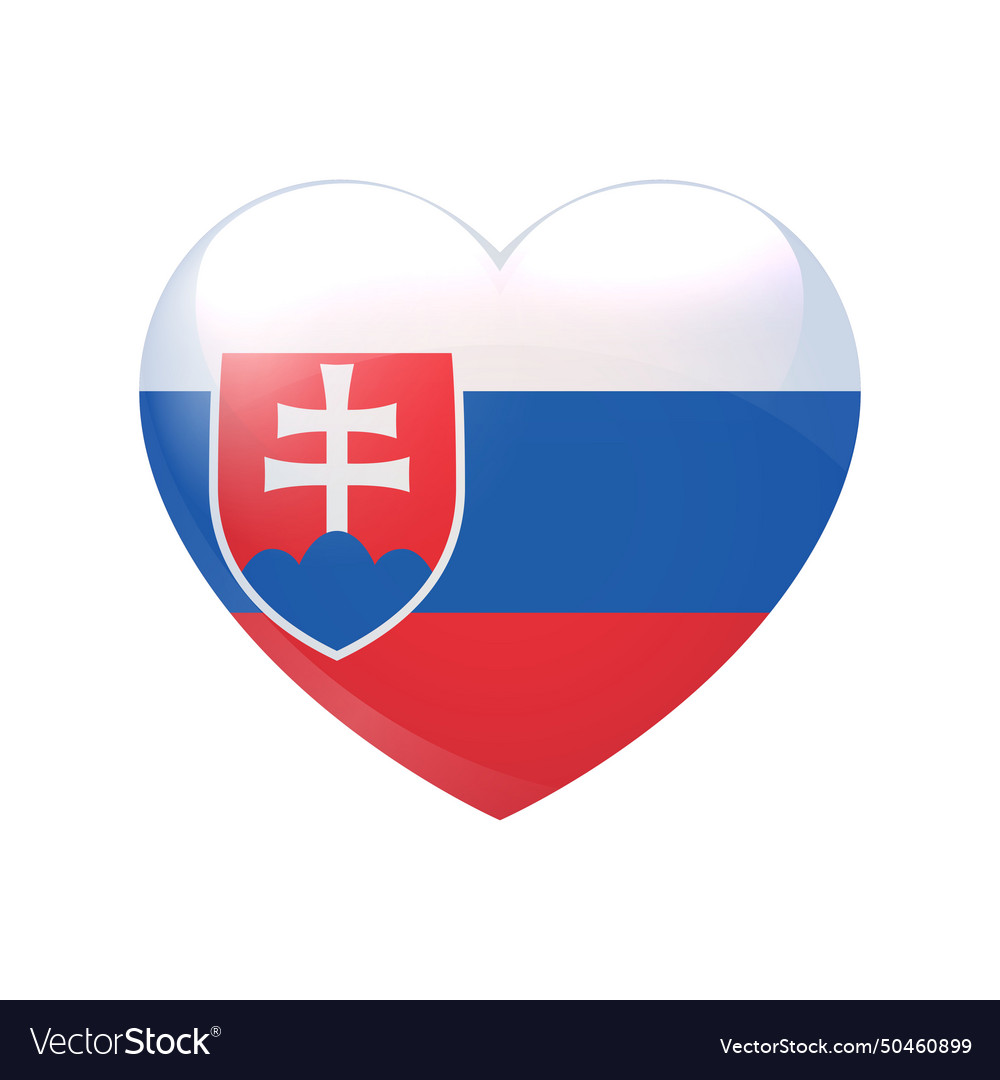 Slovakia flag in heart love symbol country icon Vector Image