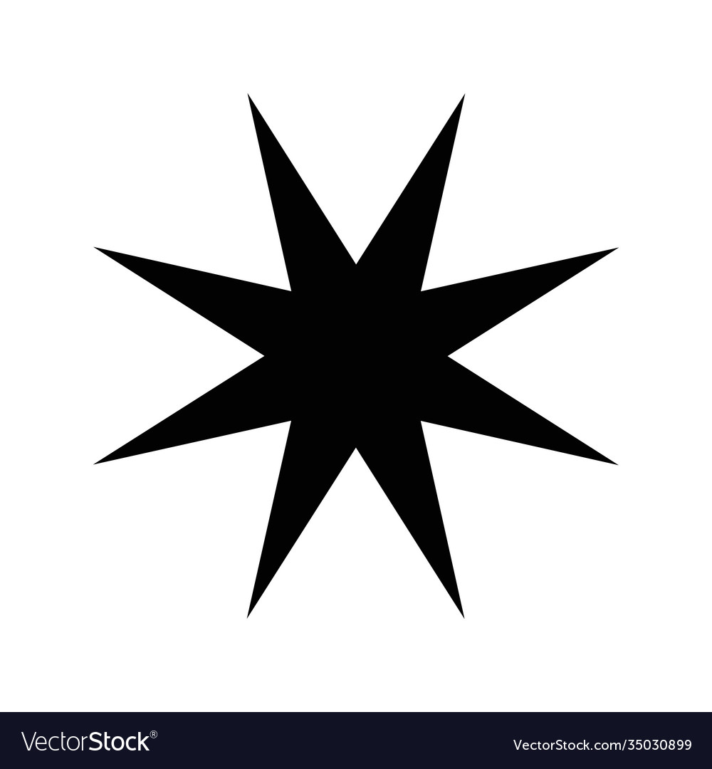 Star 8 points silhouette style icon Royalty Free Vector