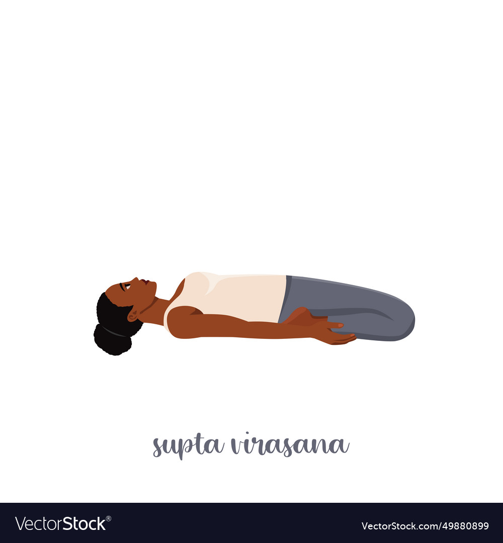 Woman doing yoga lying in reclining hero Vector Image