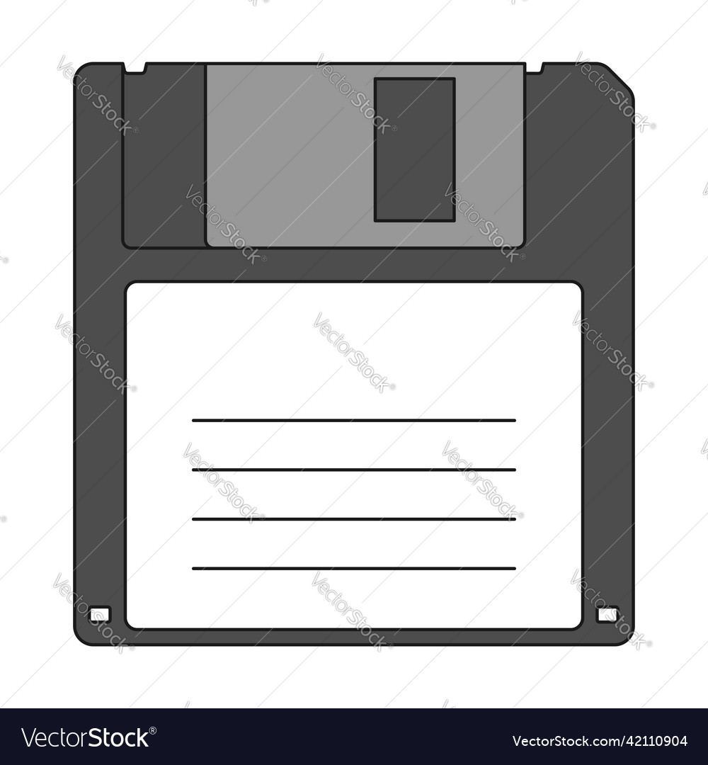 A floppy disk vintage device for storing Vector Image