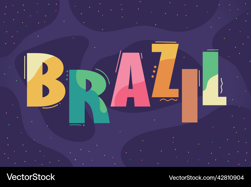 Brazil text banner Royalty Free Vector Image - VectorStock