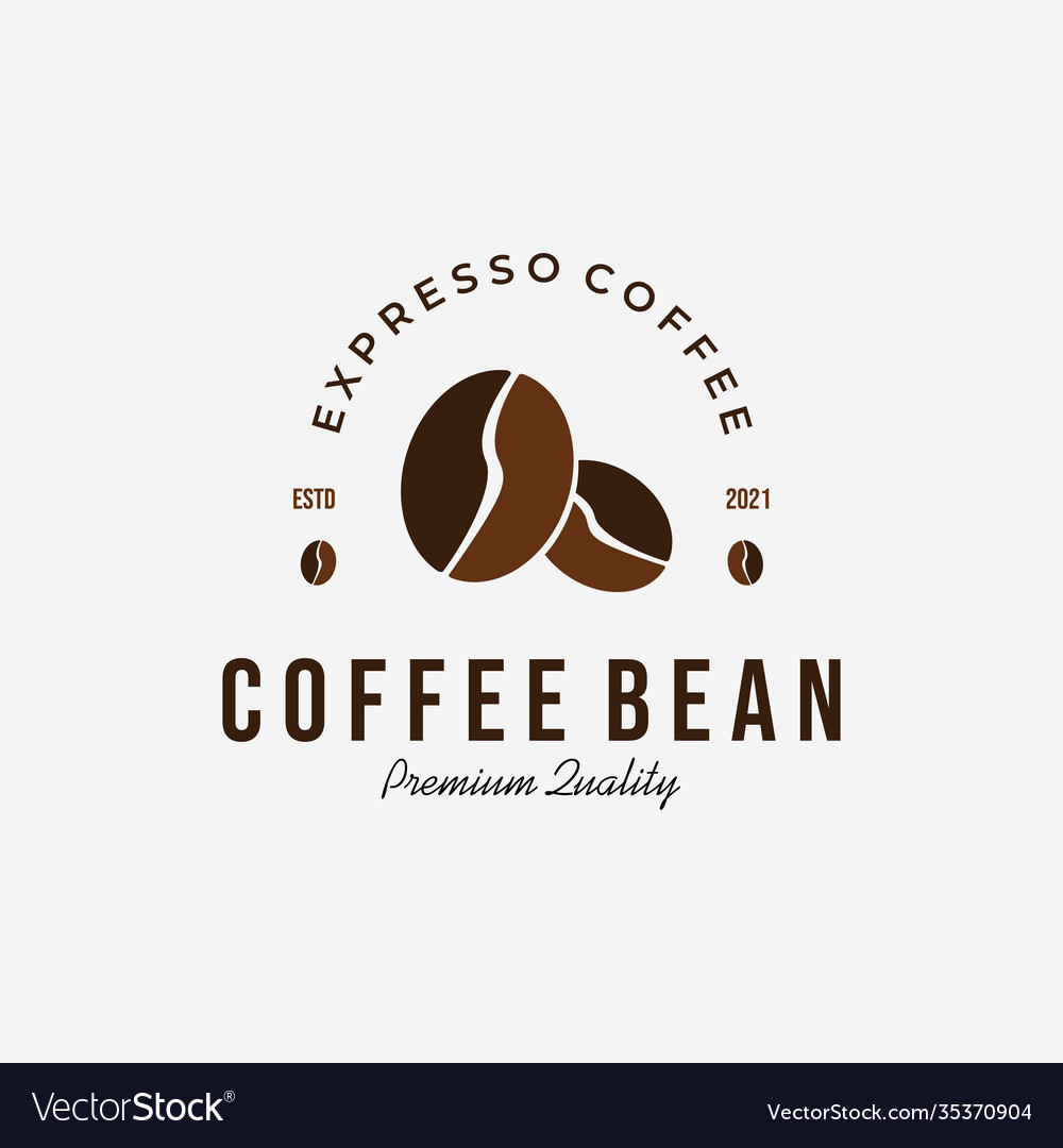 Coffee beans espresso logo design vintage icon Vector Image