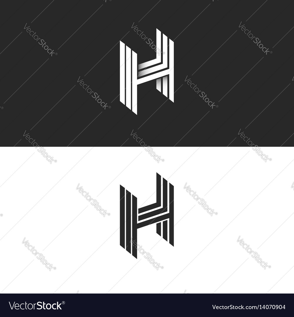 Isometric letter h logo perspective hipster Vector Image