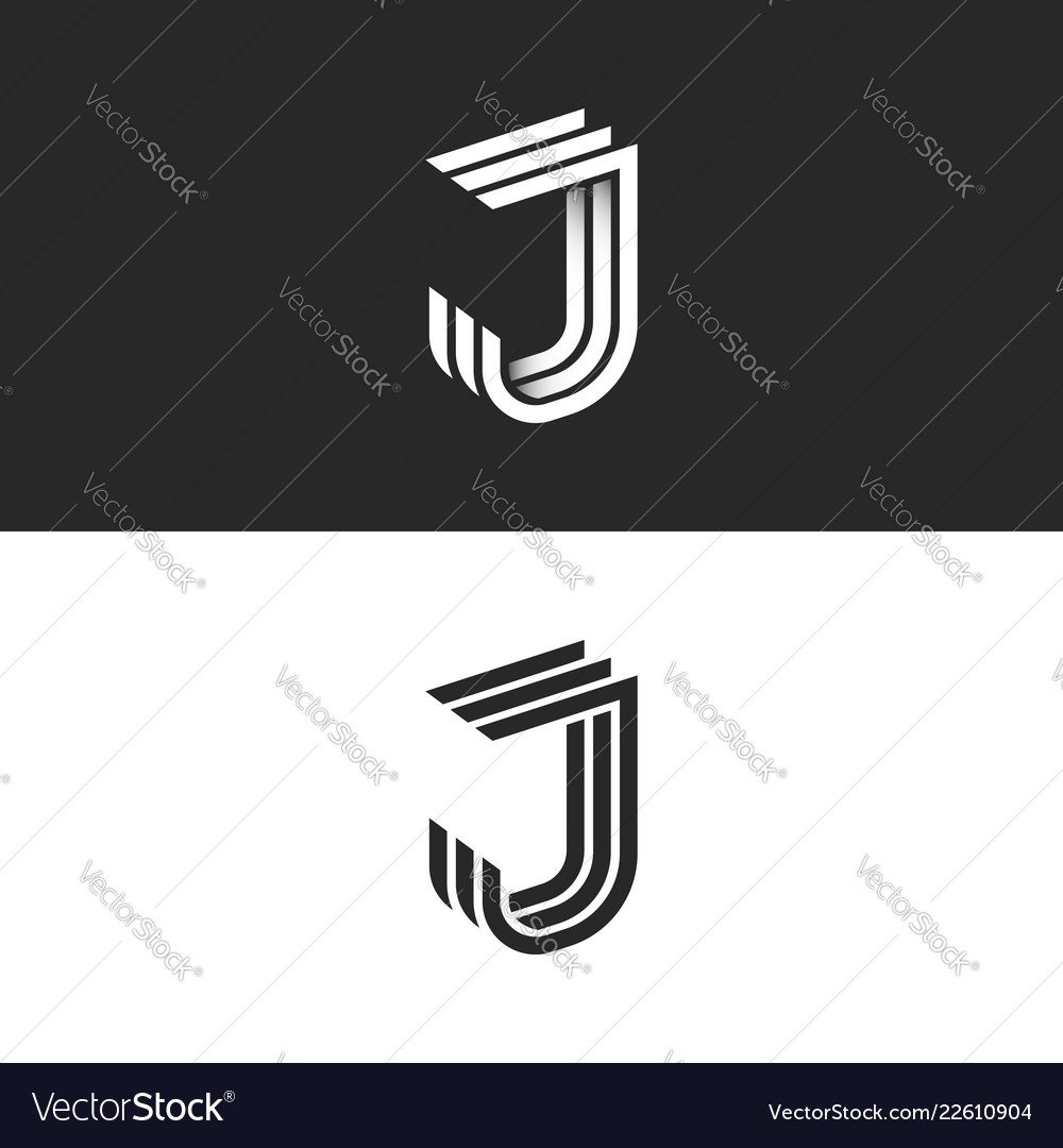 Logo j letter in isometric font initial monogram Vector Image