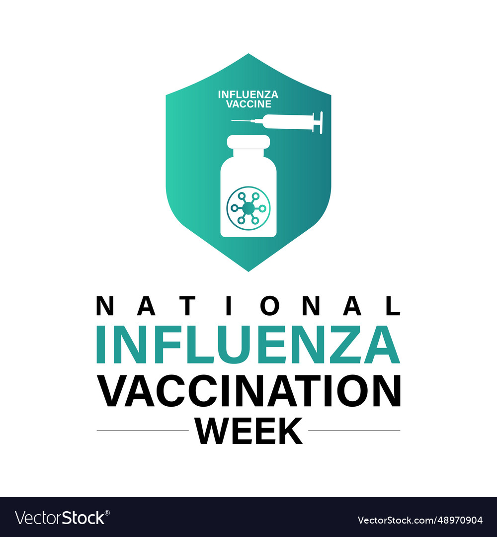 National influenza vaccination week Royalty Free Vector