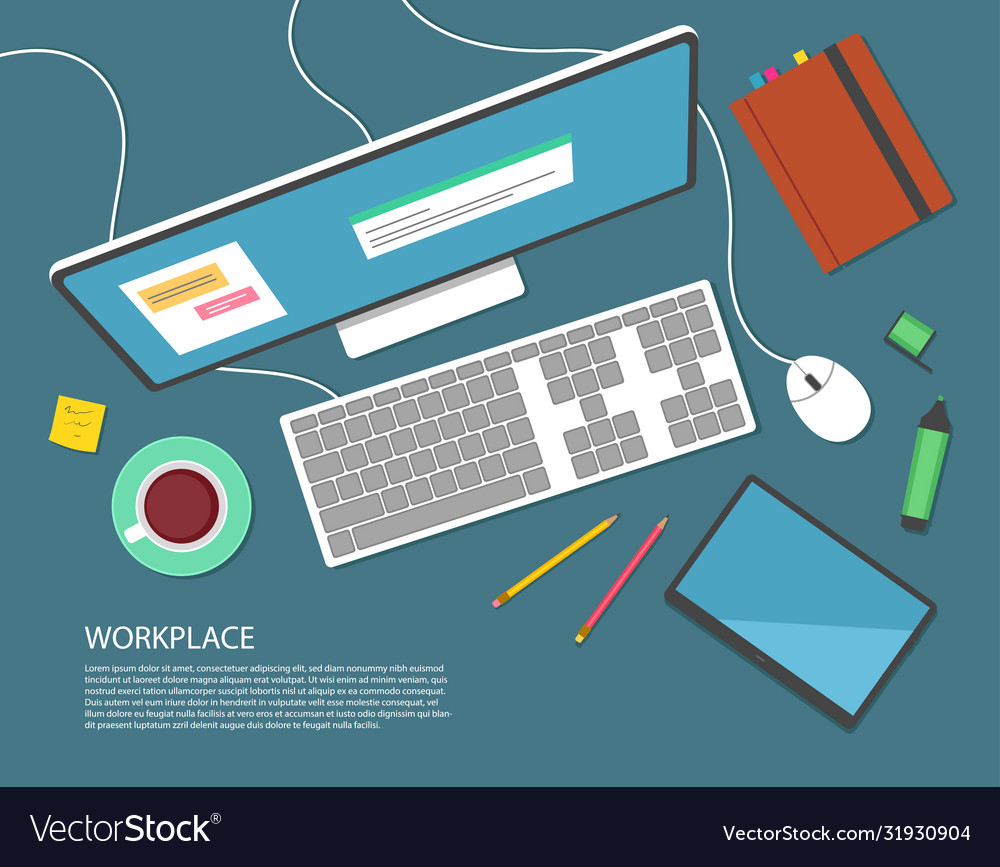 Work on computer Royalty Free Vector Image - VectorStock