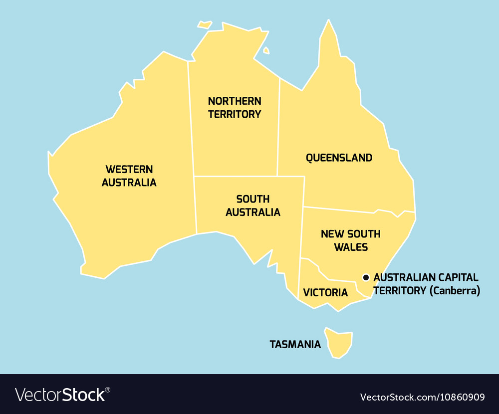 Australia map with states territories Vector Image