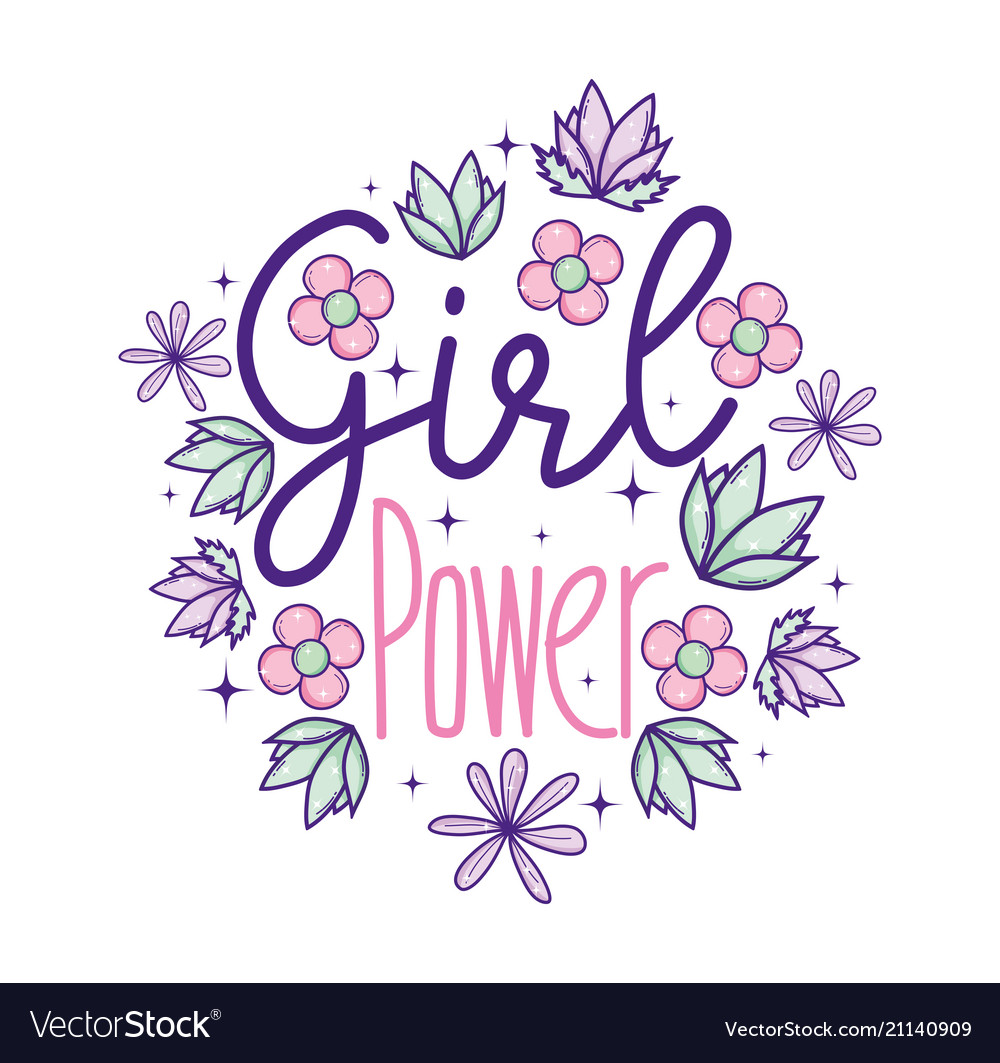 Girl Power Cute Cartoons Royalty Free Vector Image