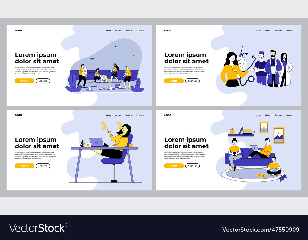 Lifestyle and healthcare set Royalty Free Vector Image