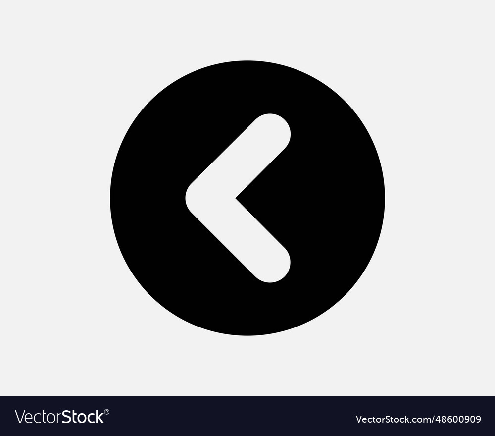 Round left arrow icon west side circular circle Vector Image