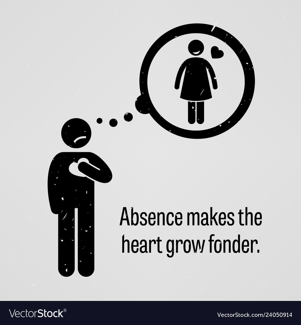 Absence Makes Heart Grow Fonder A Royalty Free Vector Image