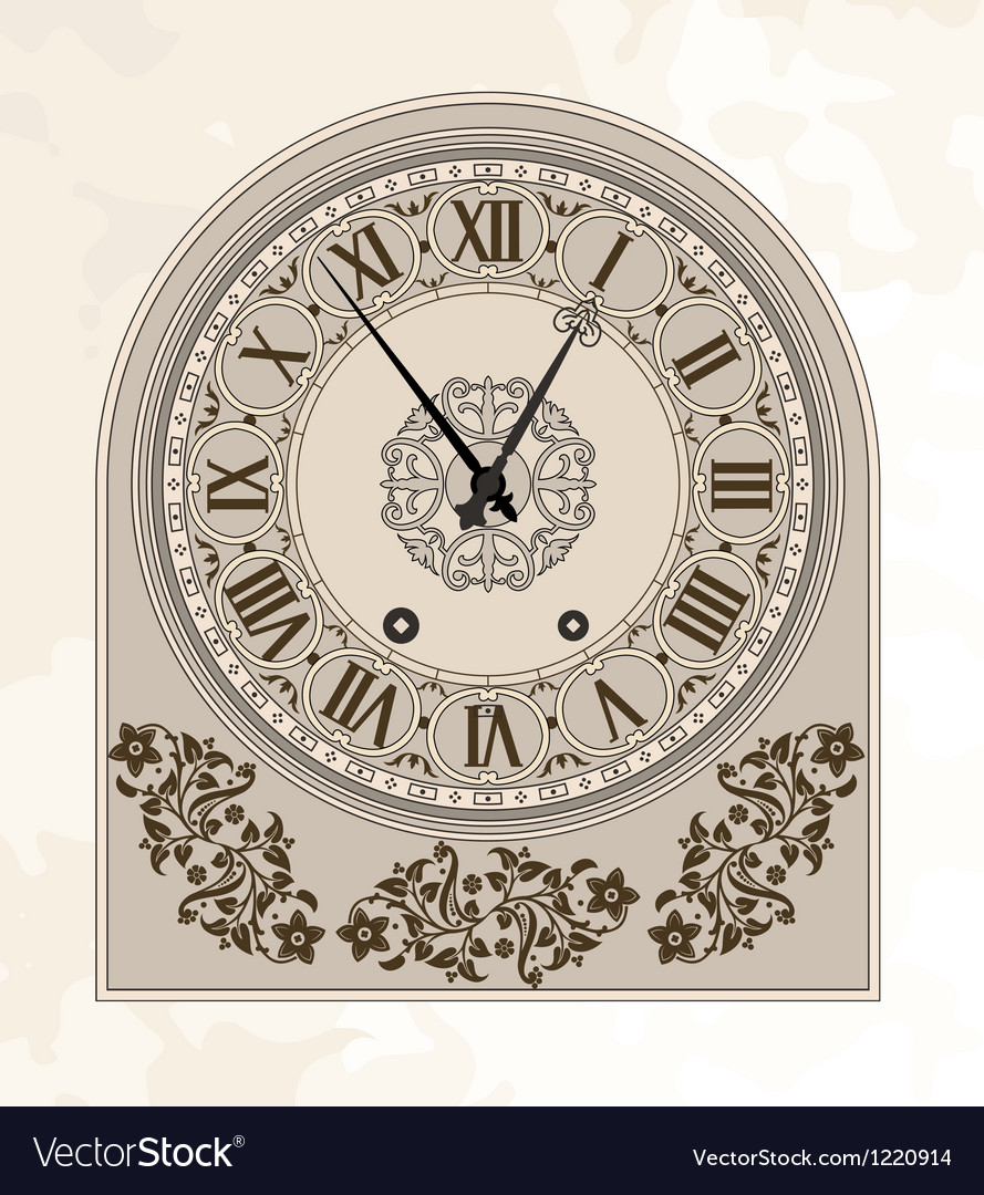 Antique clock Royalty Free Vector Image - VectorStock