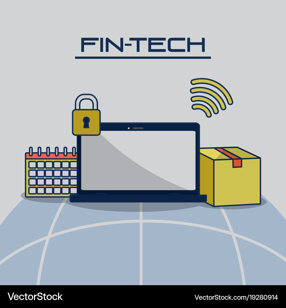 Fintech industry design Royalty Free Vector Image