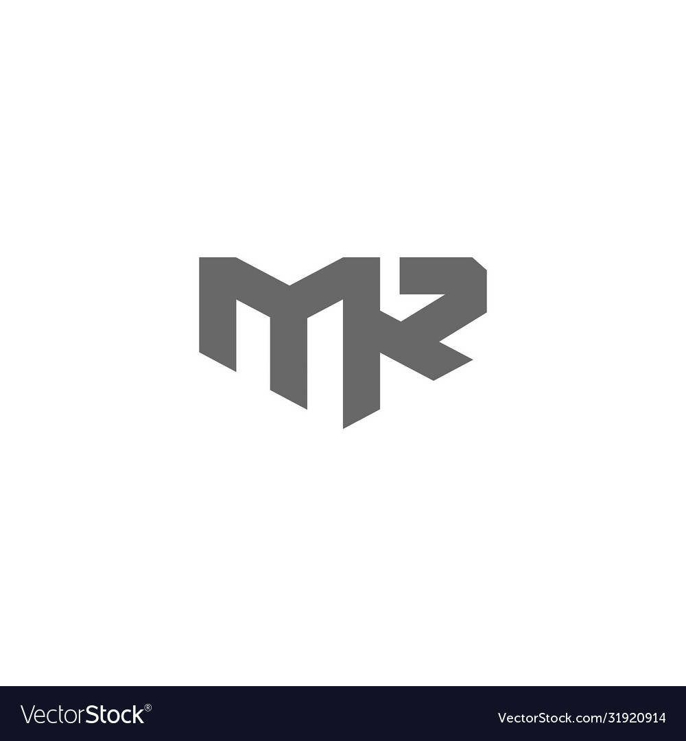 Initial letter mr or rm logo design template Vector Image